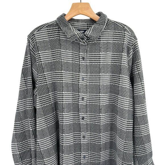 Lands' End Women's Plus Size 2X Black gray Plaid  Shirt ponte knit shacket - Picture 7 of 11